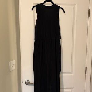 Classic Black Sleeveless Ribbed Jumpsuit